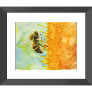 Framed Art Print - "Foraging Honeybee"