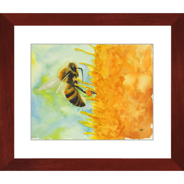Framed Art Print - "Foraging Honeybee"