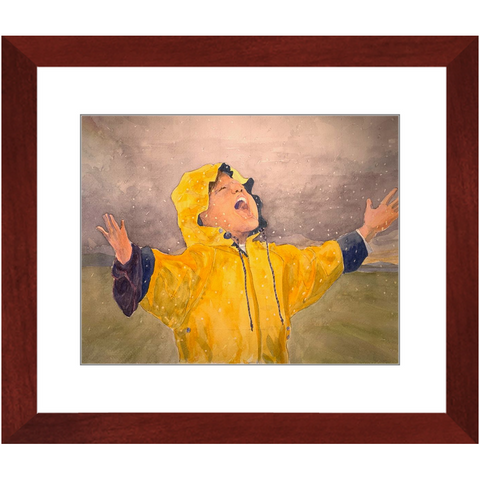 Framed Art Print  - "Play in the Rain"